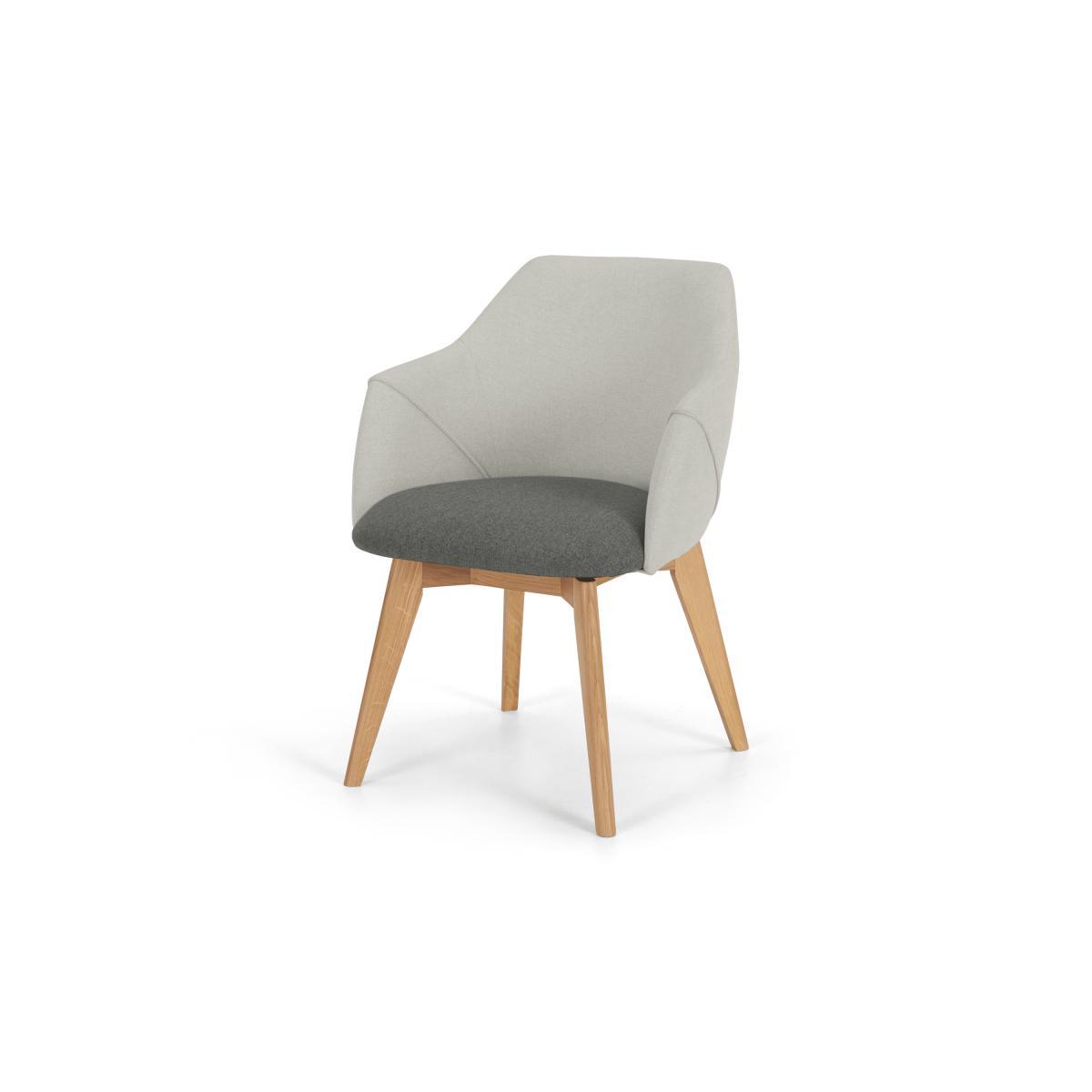 Lule Office Chair, Marl grey and Hail Grey and oak – image 3