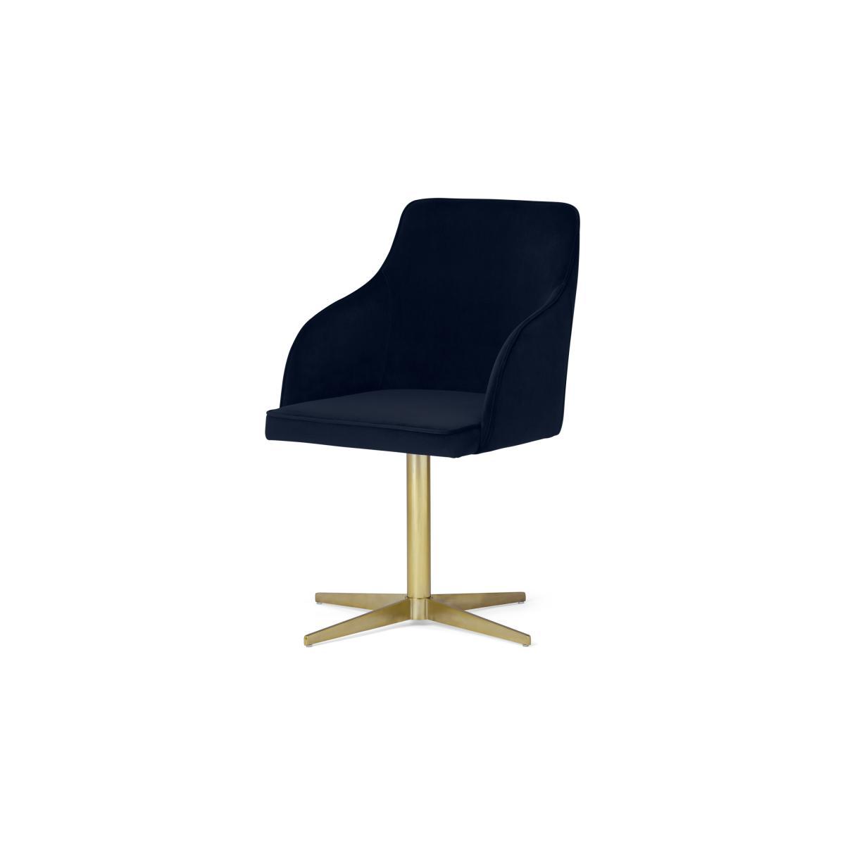 Keira Office Chair, Monarch Blue Velvet with Brass Legs – image 3