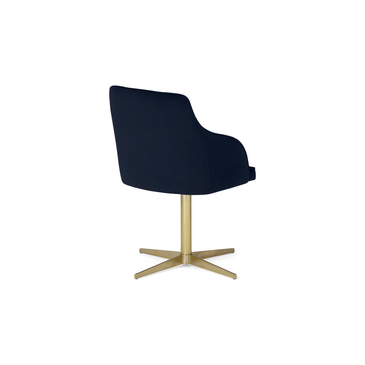 Keira Office Chair, Monarch Blue Velvet with Brass Legs – image 6
