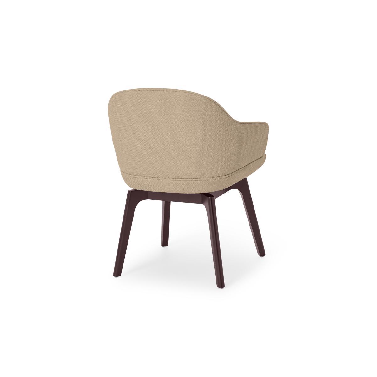 Erdee Office Chair, Soft Beige Weave with Dark Stain Legs – image 6