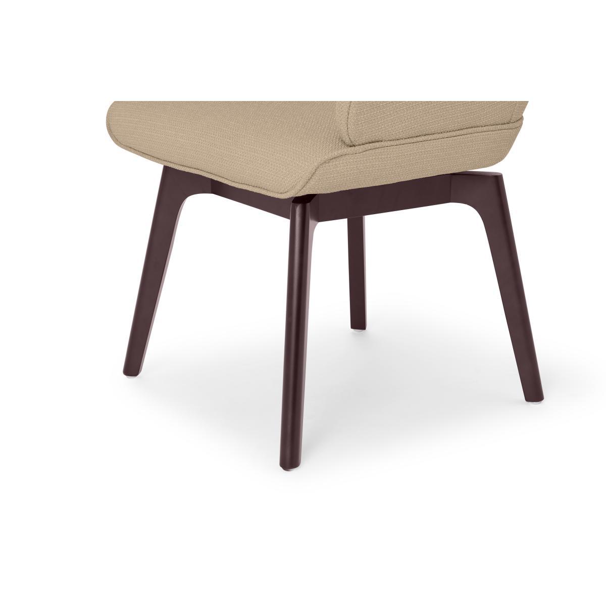 Erdee Office Chair, Soft Beige Weave with Dark Stain Legs – image 7