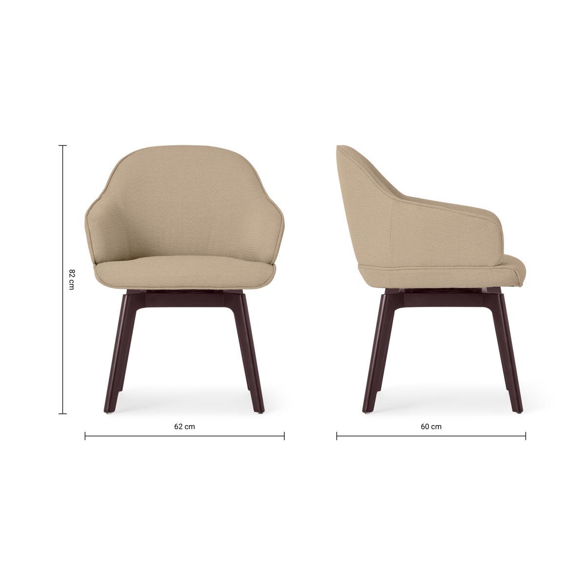 Erdee Office Chair, Soft Beige Weave with Dark Stain Legs – image 9