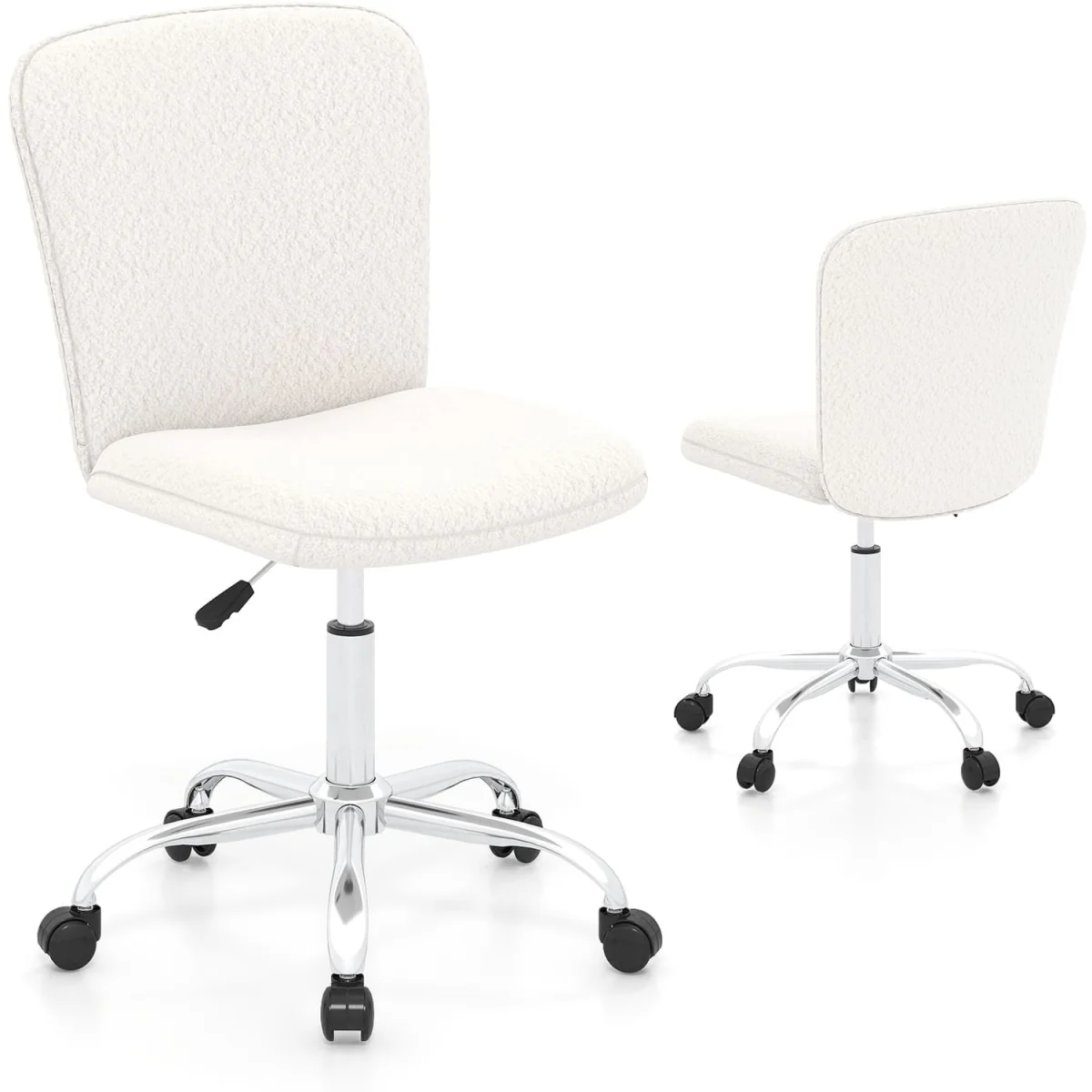 Wheeled Ergonomic Office Chair - White – image 2
