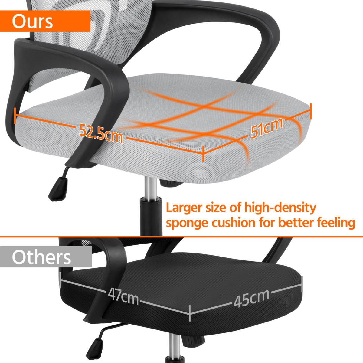 Yaheetech Ergonomic Mesh Office Chair - Grey – image 3