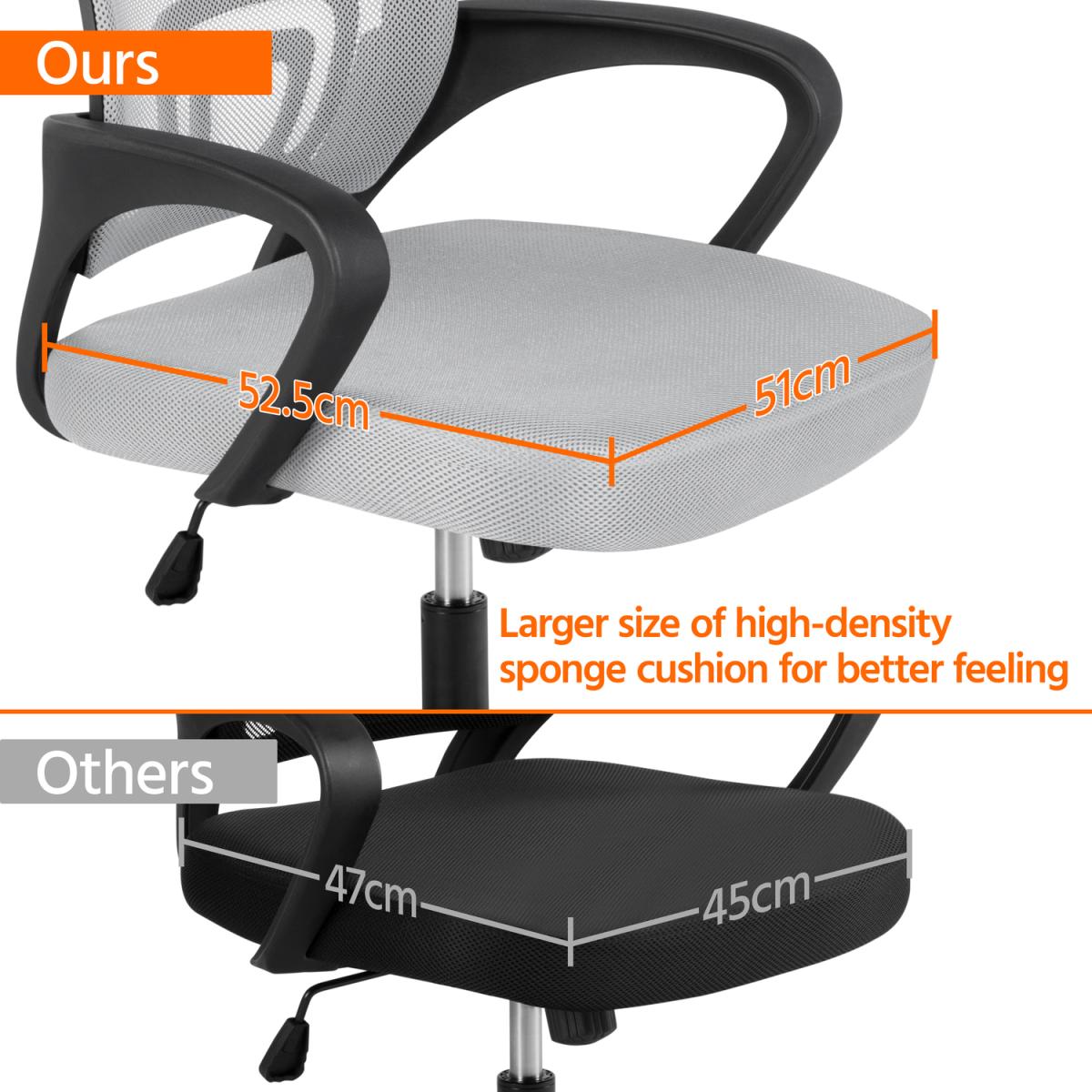 Yaheetech Ergonomic Mesh Office Chair - Grey – image 8