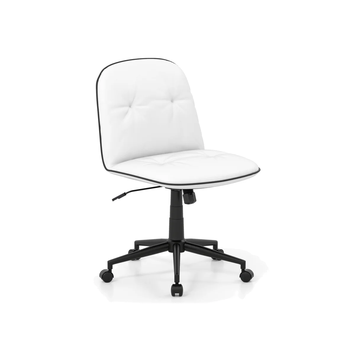Armless Home Office Desk Chair - White – image 1