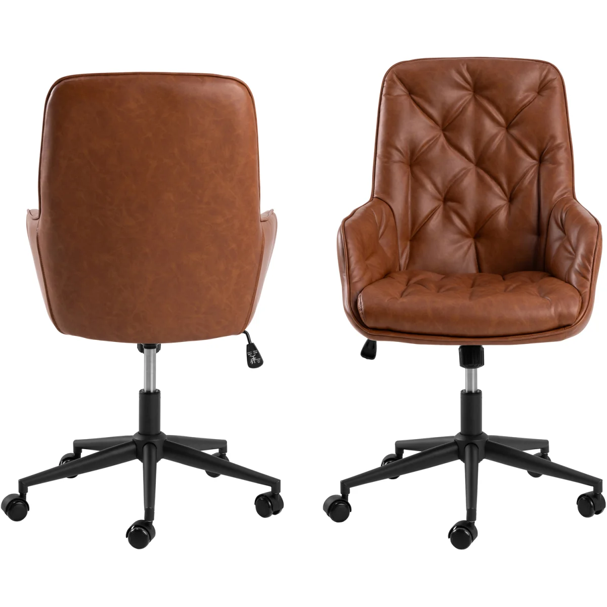 Erik Gas Lift Desk Chair in Brandy PU - Brandy – image 3