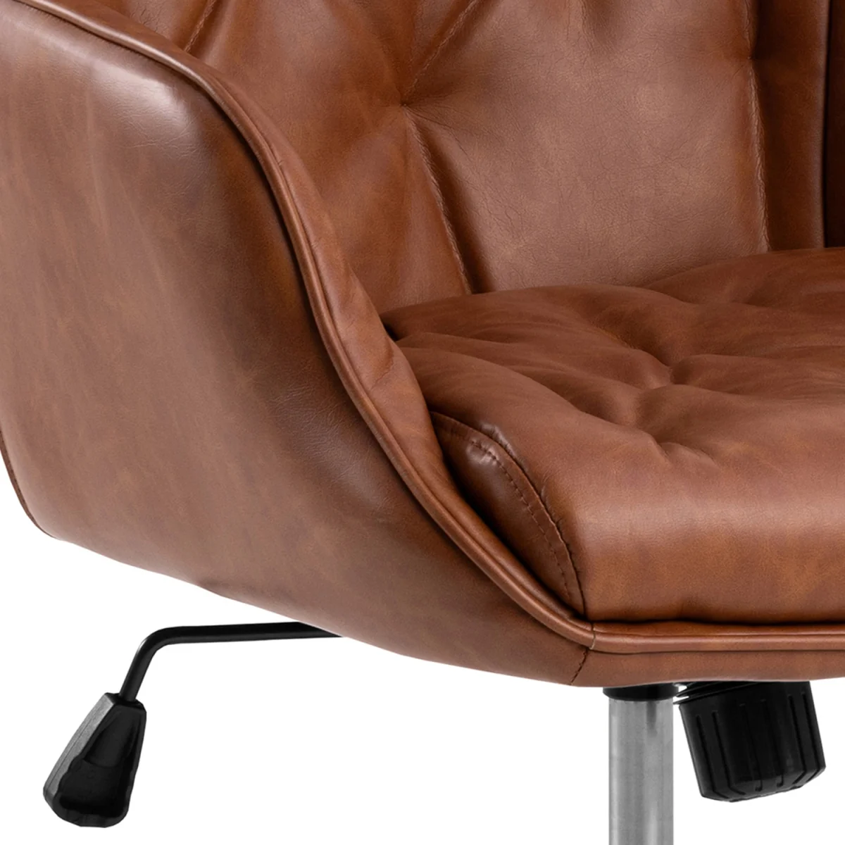 Erik Gas Lift Desk Chair in Brandy PU - Brandy – image 7