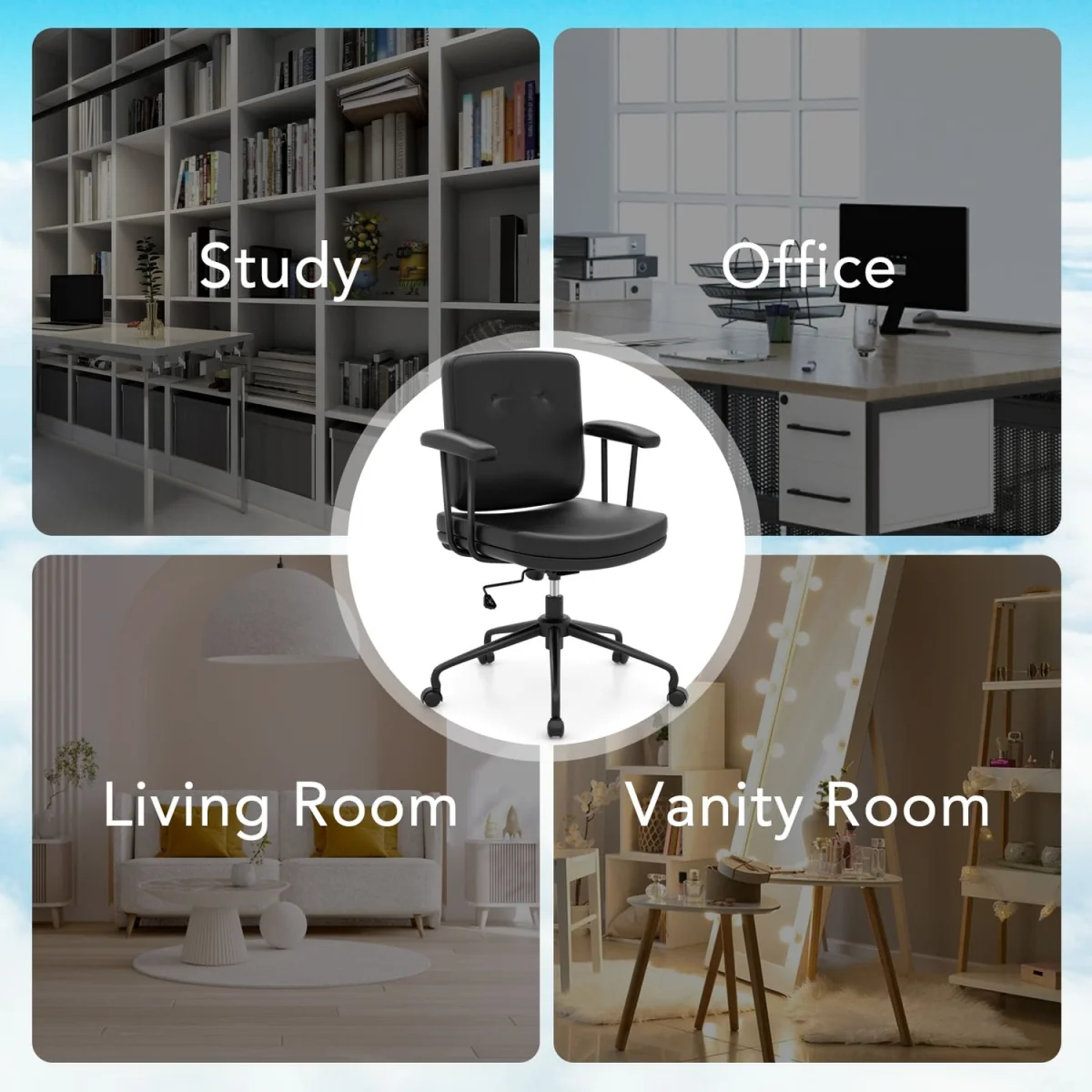 Coffee Compact Home Office Chair – image 6