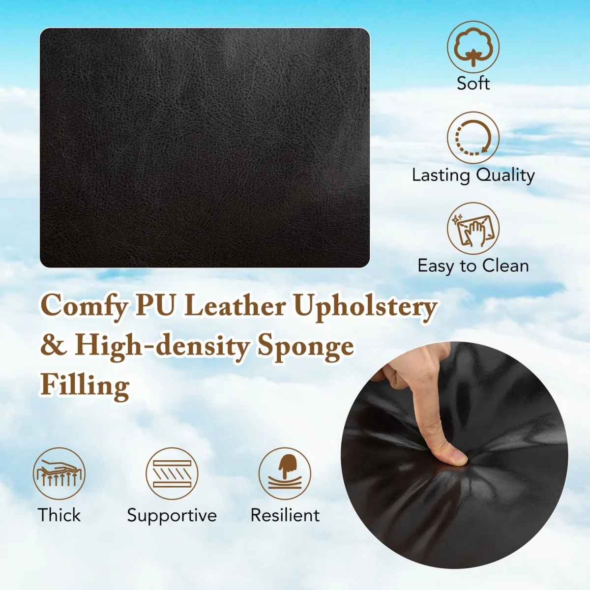 Coffee Compact Home Office Chair – image 7