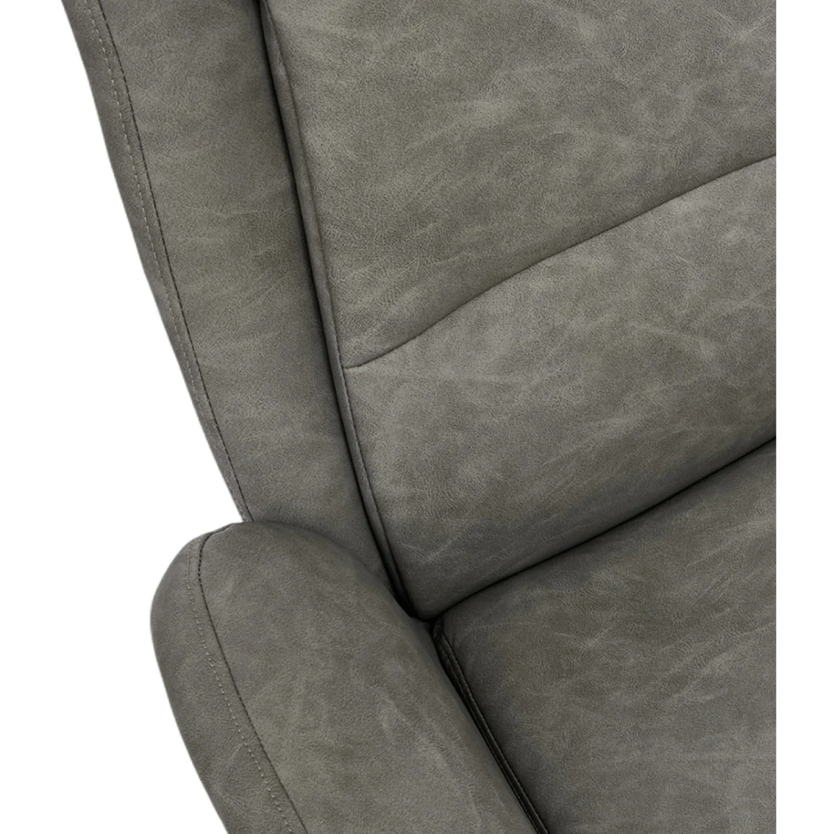 Adjustable High Back PU Office Chair with Arms - Grey – image 3