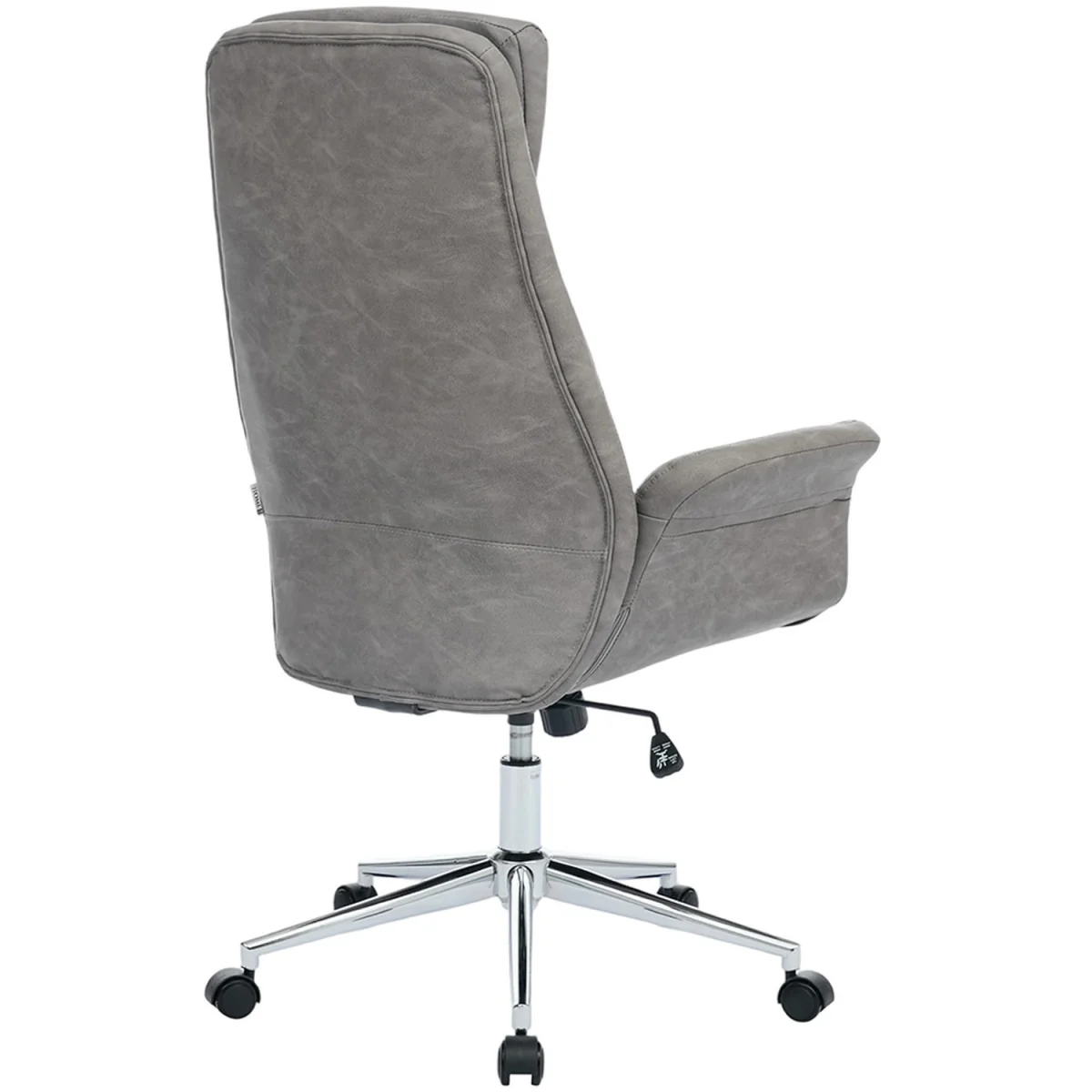 Adjustable High Back PU Office Chair with Arms - Grey – image 5