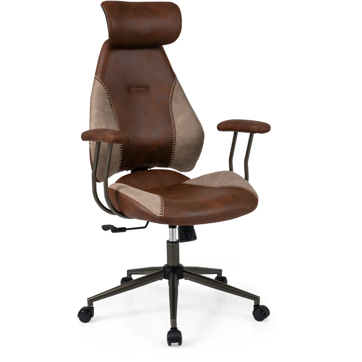 Suede Fabric Computer Desk Chair - Brown – image 8