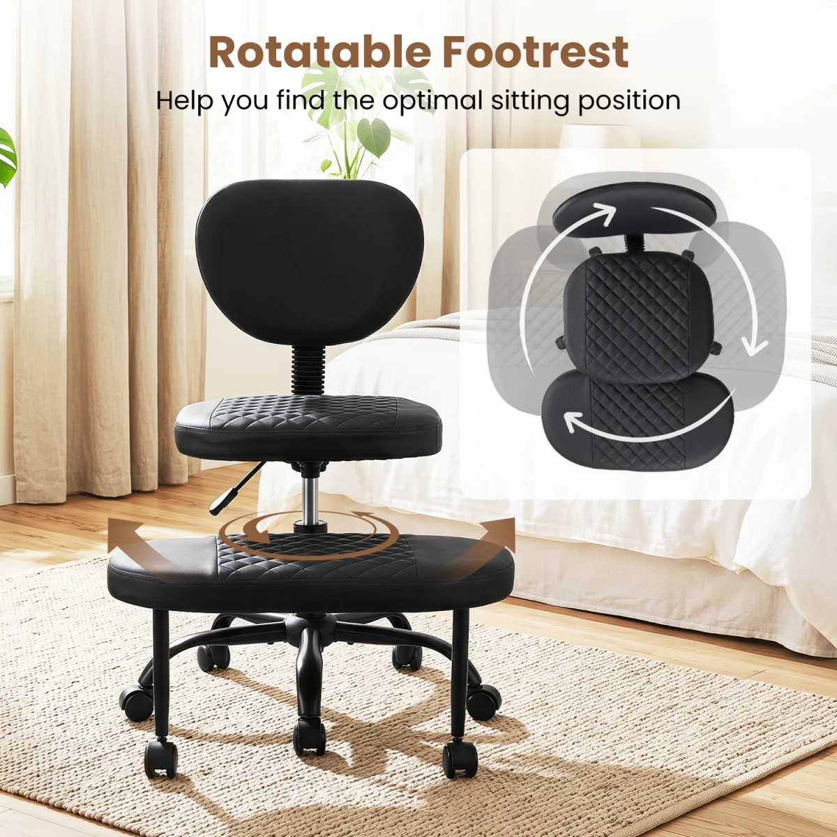 Ergonomic Cross Legged Office Chair - Black – image 6