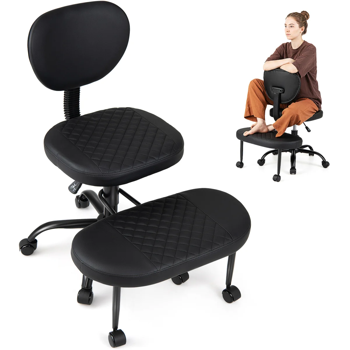 Ergonomic Cross Legged Office Chair - Black – image 10