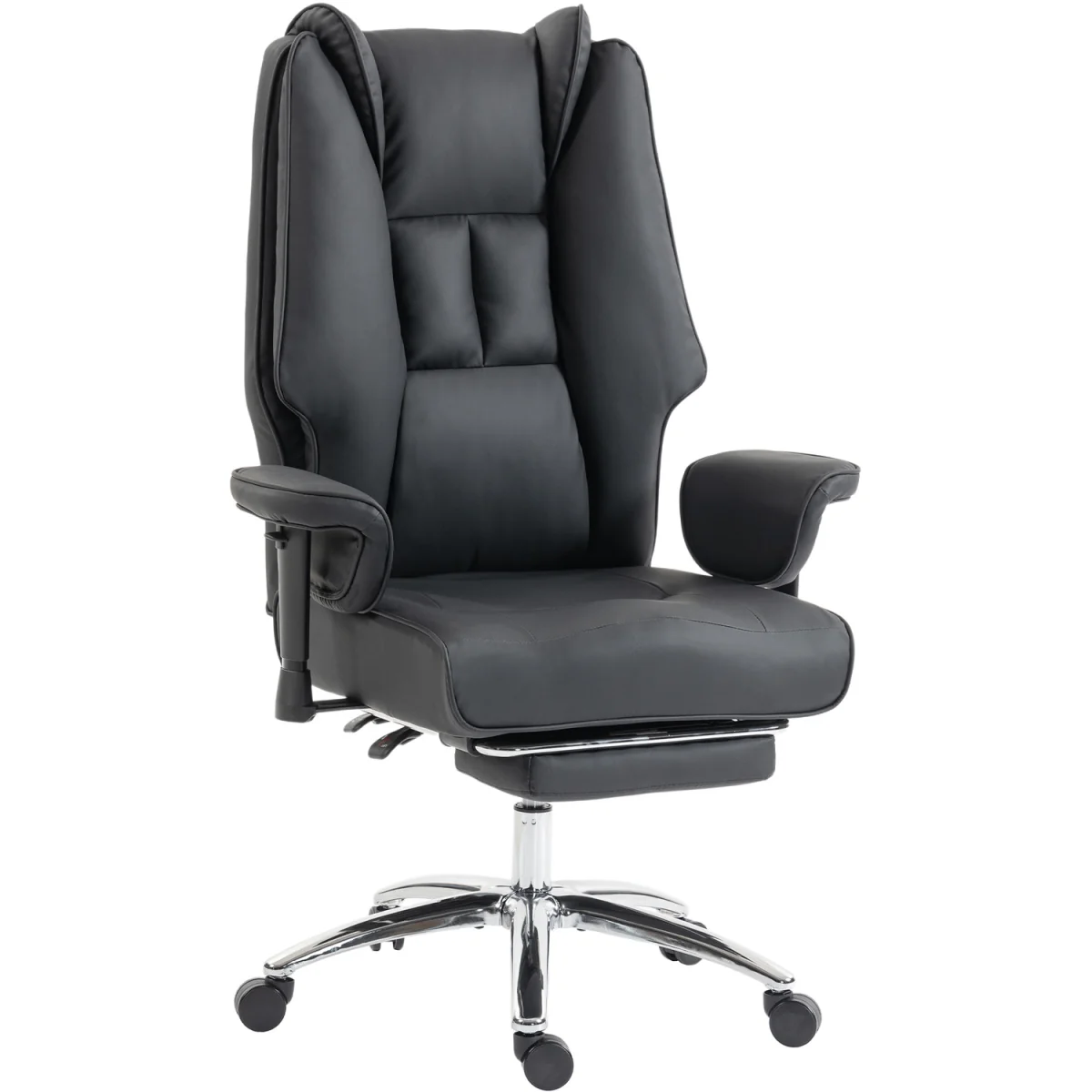 HOMCOM Executive Office Chair Reclining Desk Chair with Footrest - Black – image 9