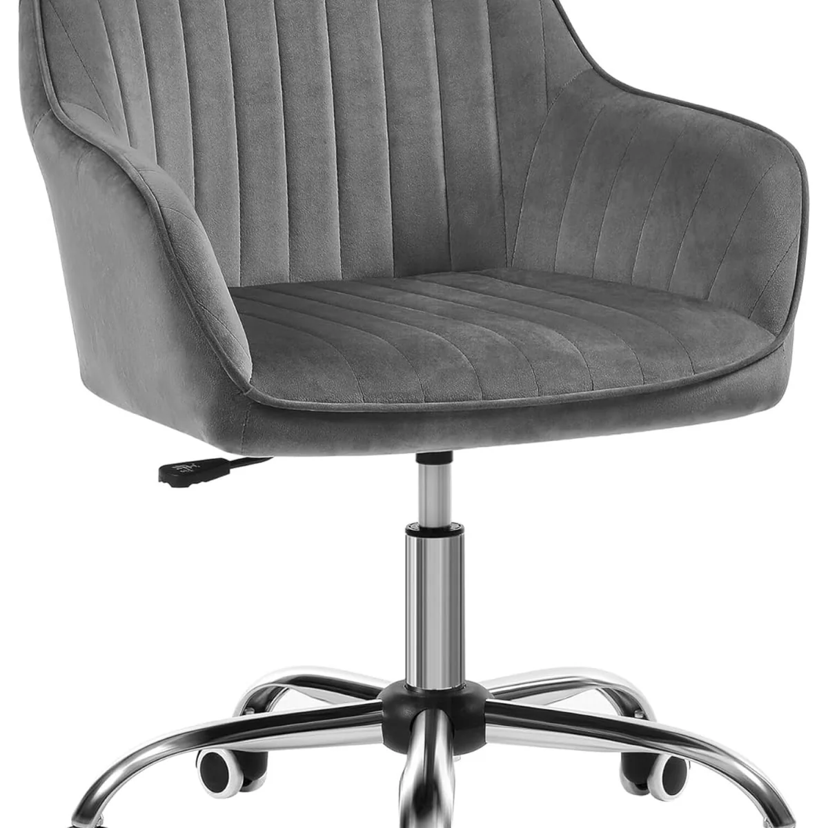 SONGMICS Adjustable Swivel Vanity Office Chair - Grey – image 1
