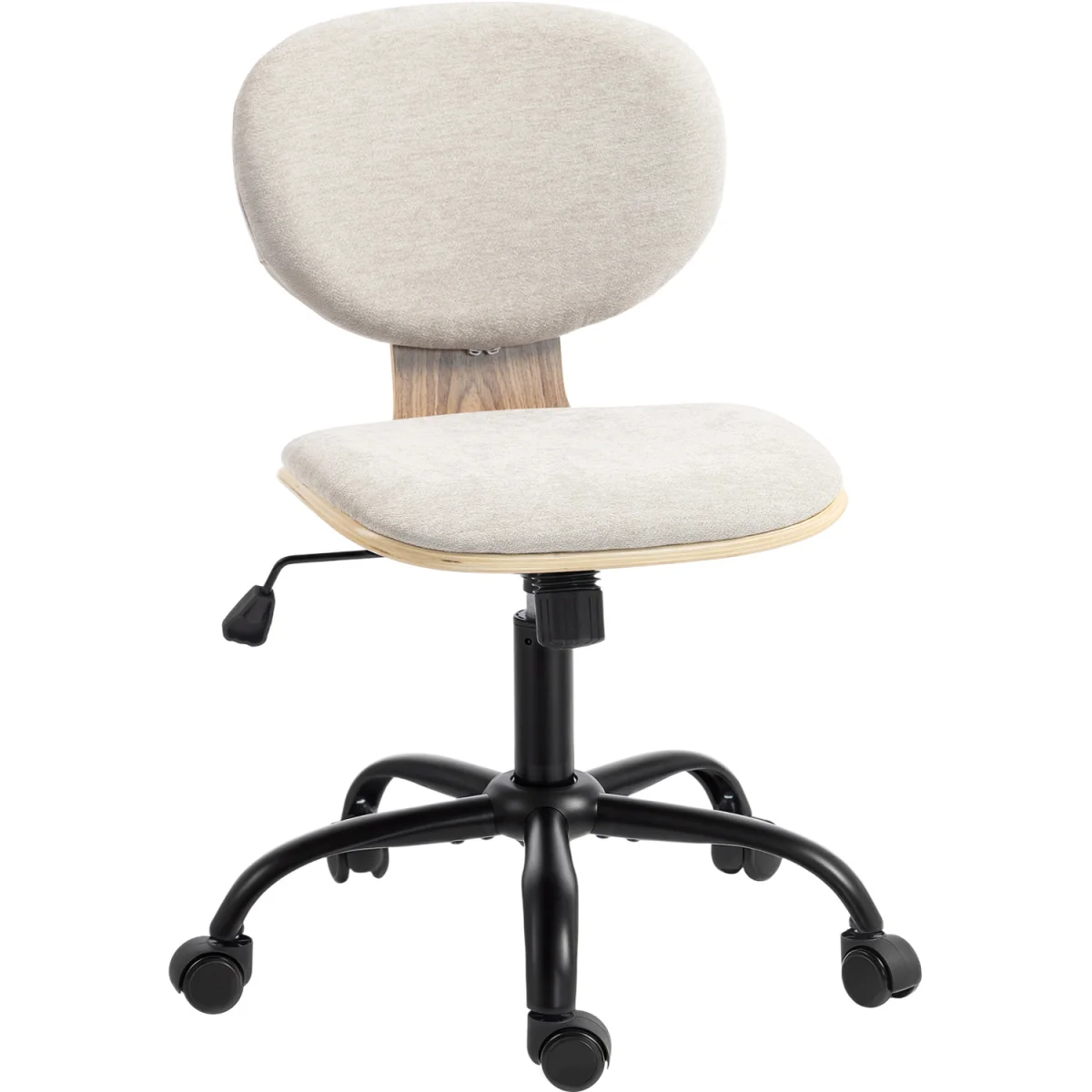 HOMCOM Home Office Desk Chair  Adjustable Height - Light Grey – image 9