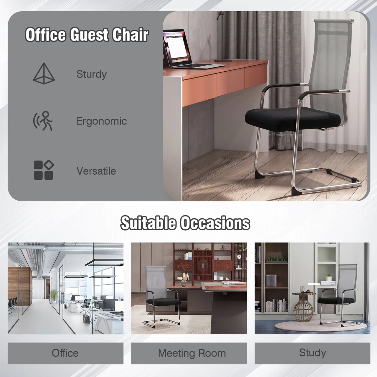 Set of 2 Office Guest Chairs – image 5