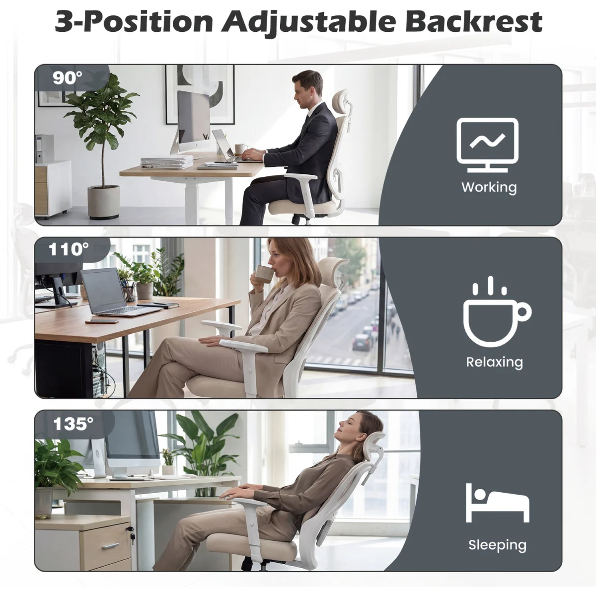 Ergonomic Office Chair with Headrest – image 2