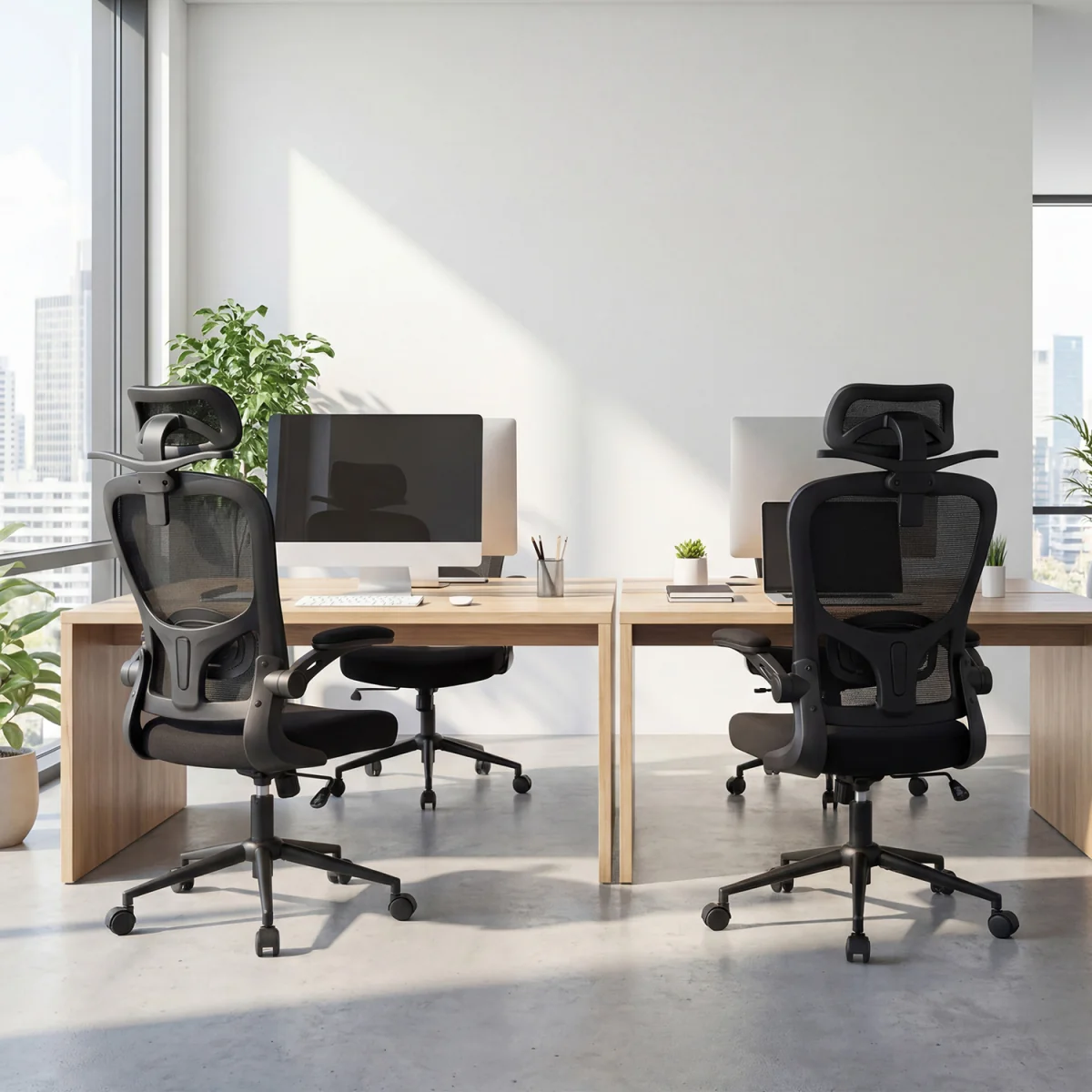 Ergonomic Mesh Comfortable Office Chair with 3D Headrest - Black – image 6