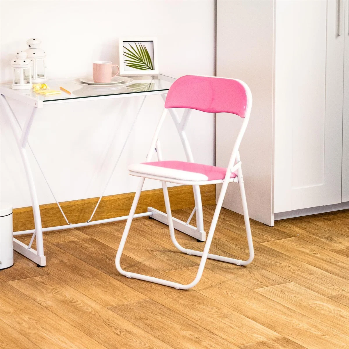 Coloured Padded Folding Chairs - Pack of 6 - Pink – image 2