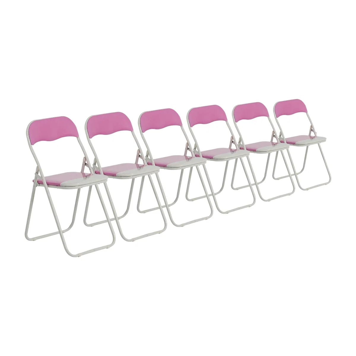 Coloured Padded Folding Chairs - Pack of 6 - Pink – image 1