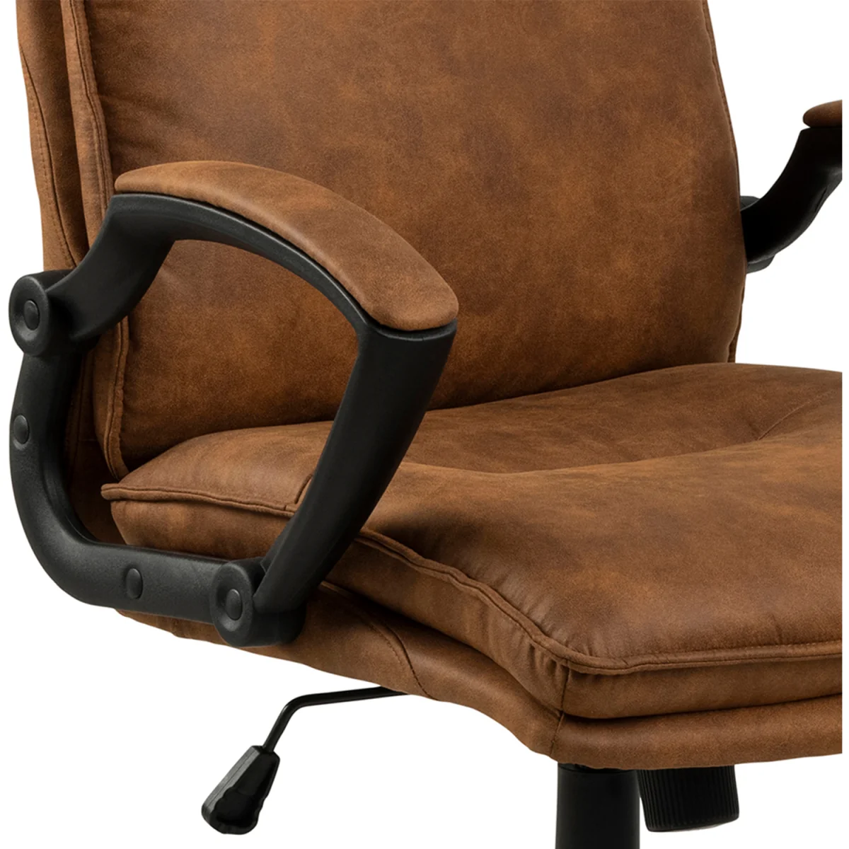 Brad Swivel Office/Desk Chair with Armrest in Brown - Brown – image 2