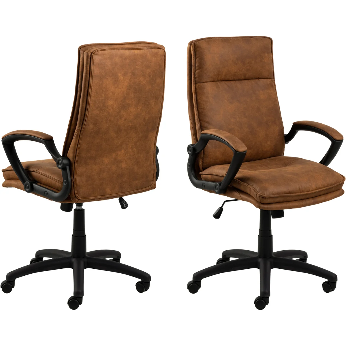 Brad Swivel Office/Desk Chair with Armrest in Brown - Brown – image 3