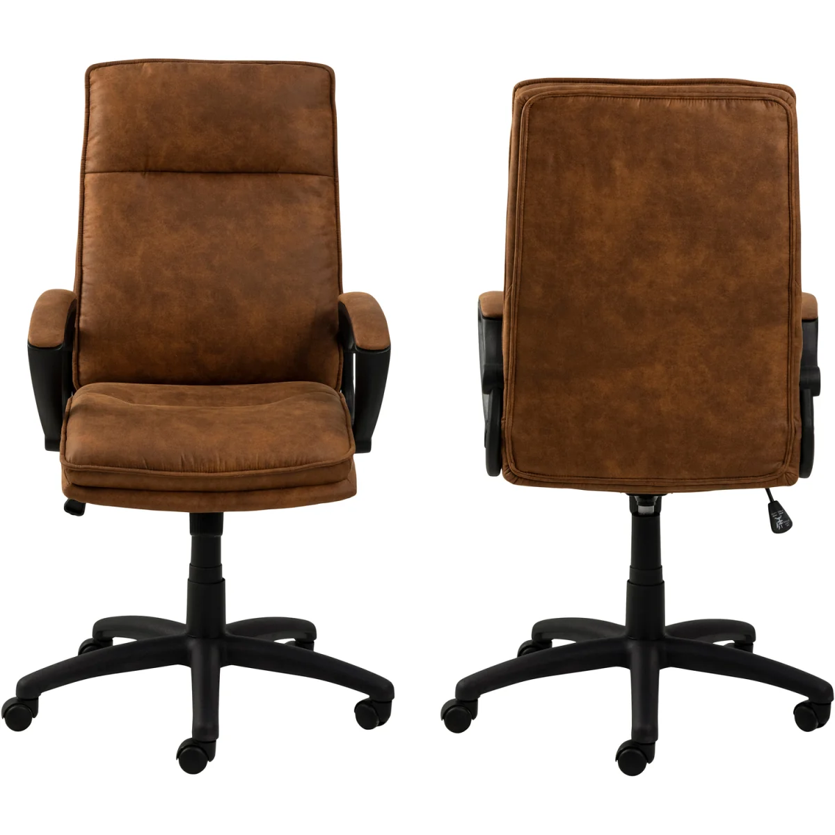 Brad Swivel Office/Desk Chair with Armrest in Brown - Brown – image 4