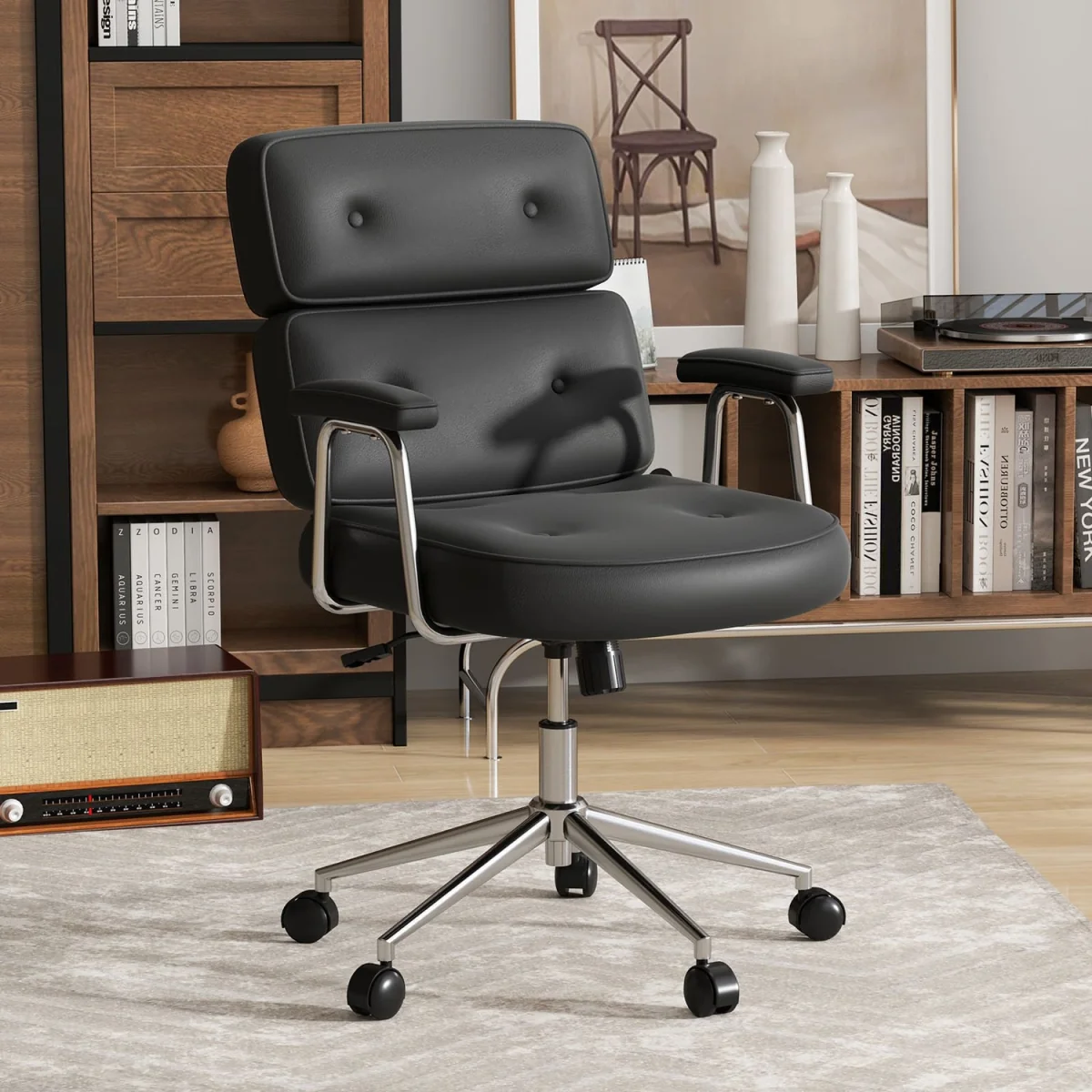 Tufted PU Leather Office Chair – image 6