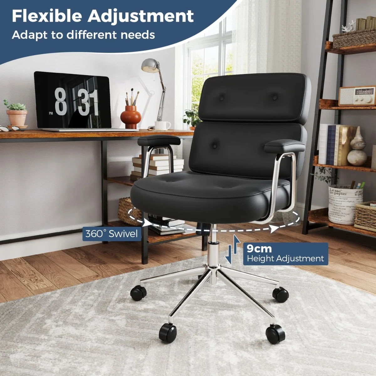 Tufted PU Leather Office Chair – image 9