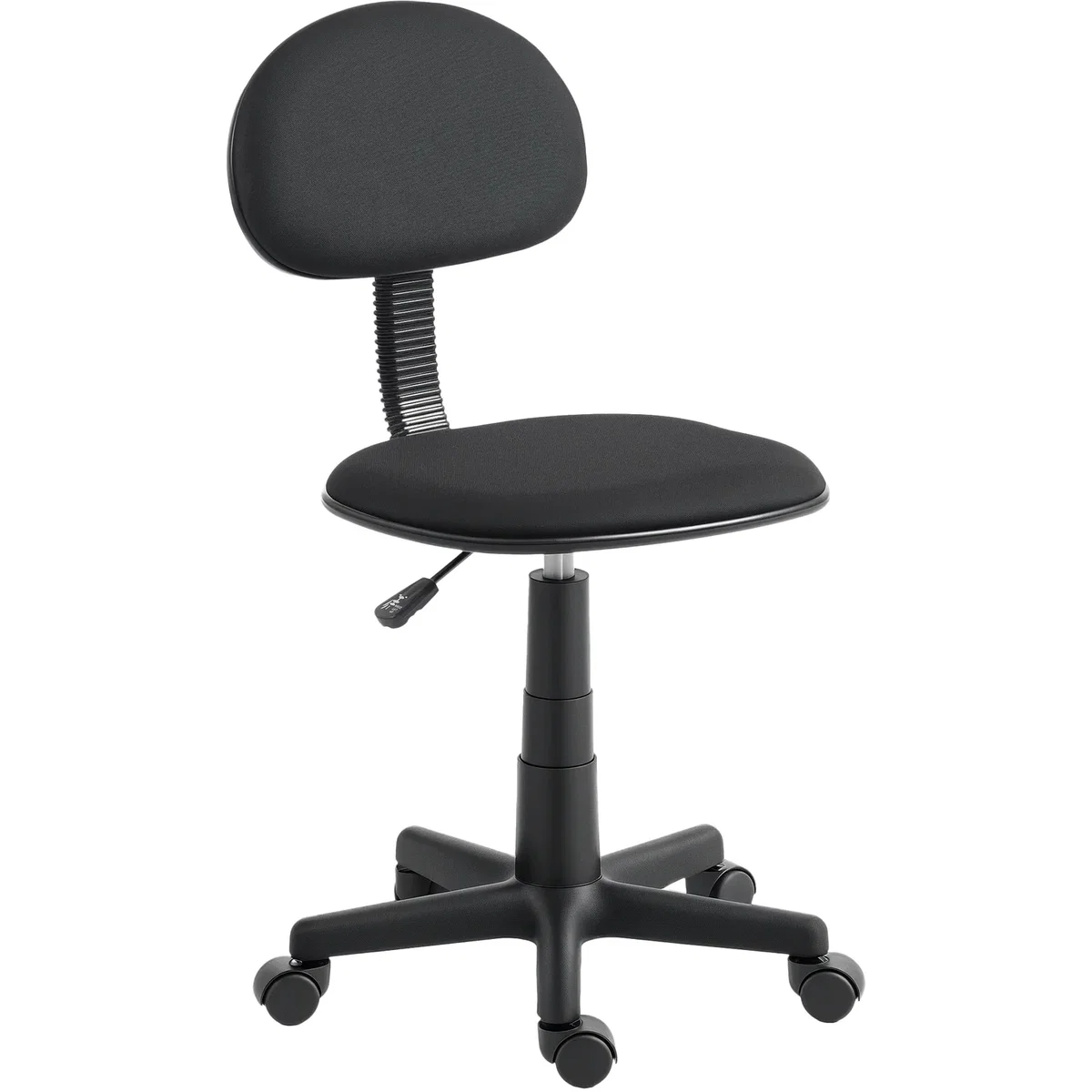HOMCOM Small Desk Chair Armless Office Chair with Adjustable Height - Black – image 9