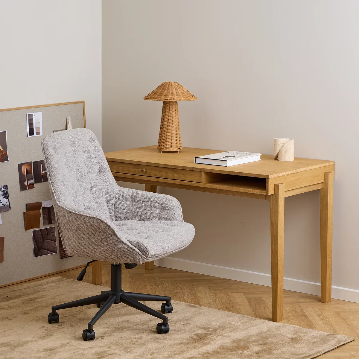 Erik Gas Lift Desk Chair in Monza Beige - Beige – image 5