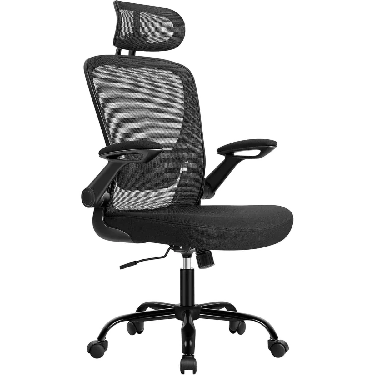 Ergonomic Mesh Office Chair Headrest Lumbar, Black - Ink Black – image 4