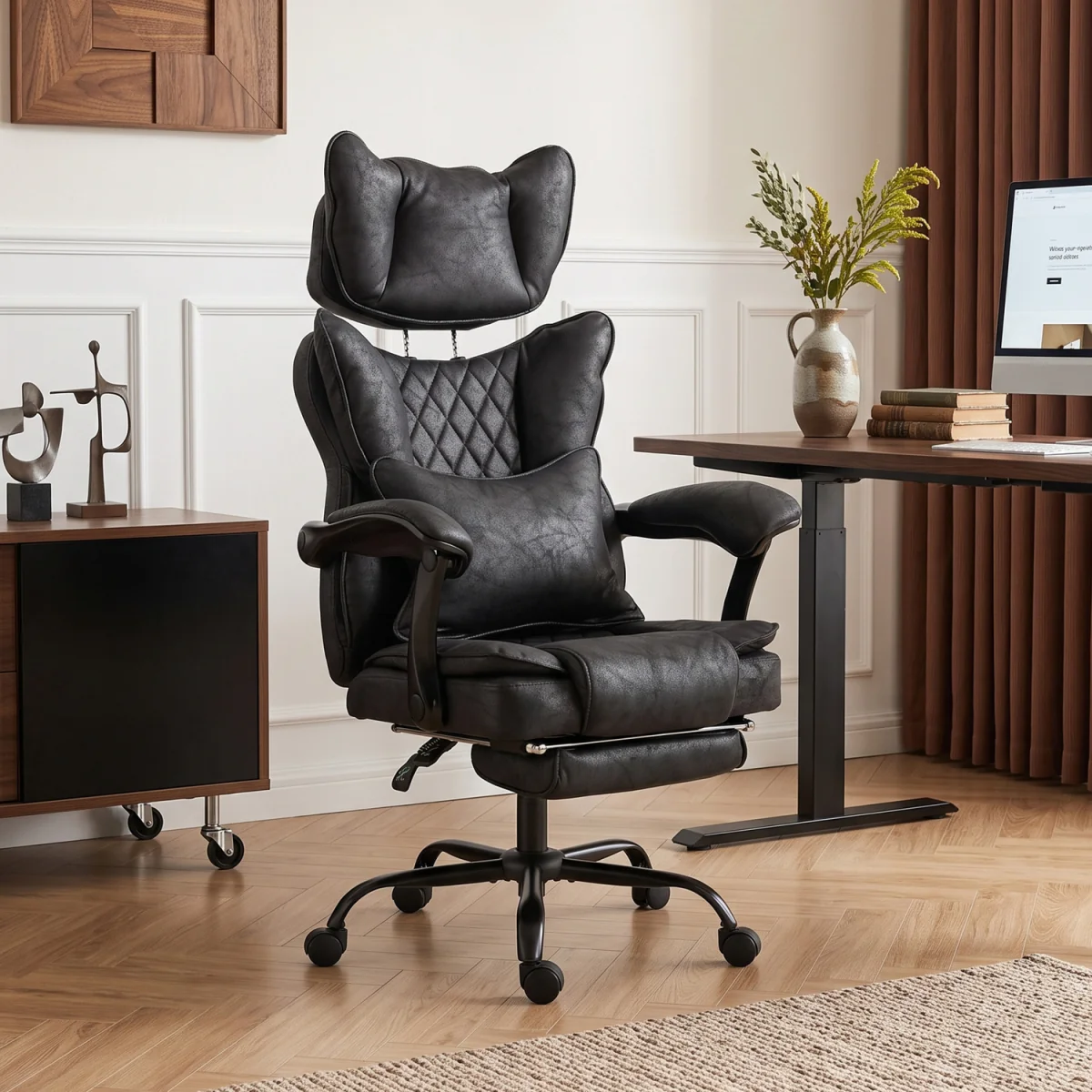 HOMCOM Executive Office Chair, Reclining Heavy Duty Office Chair - Black – image 1