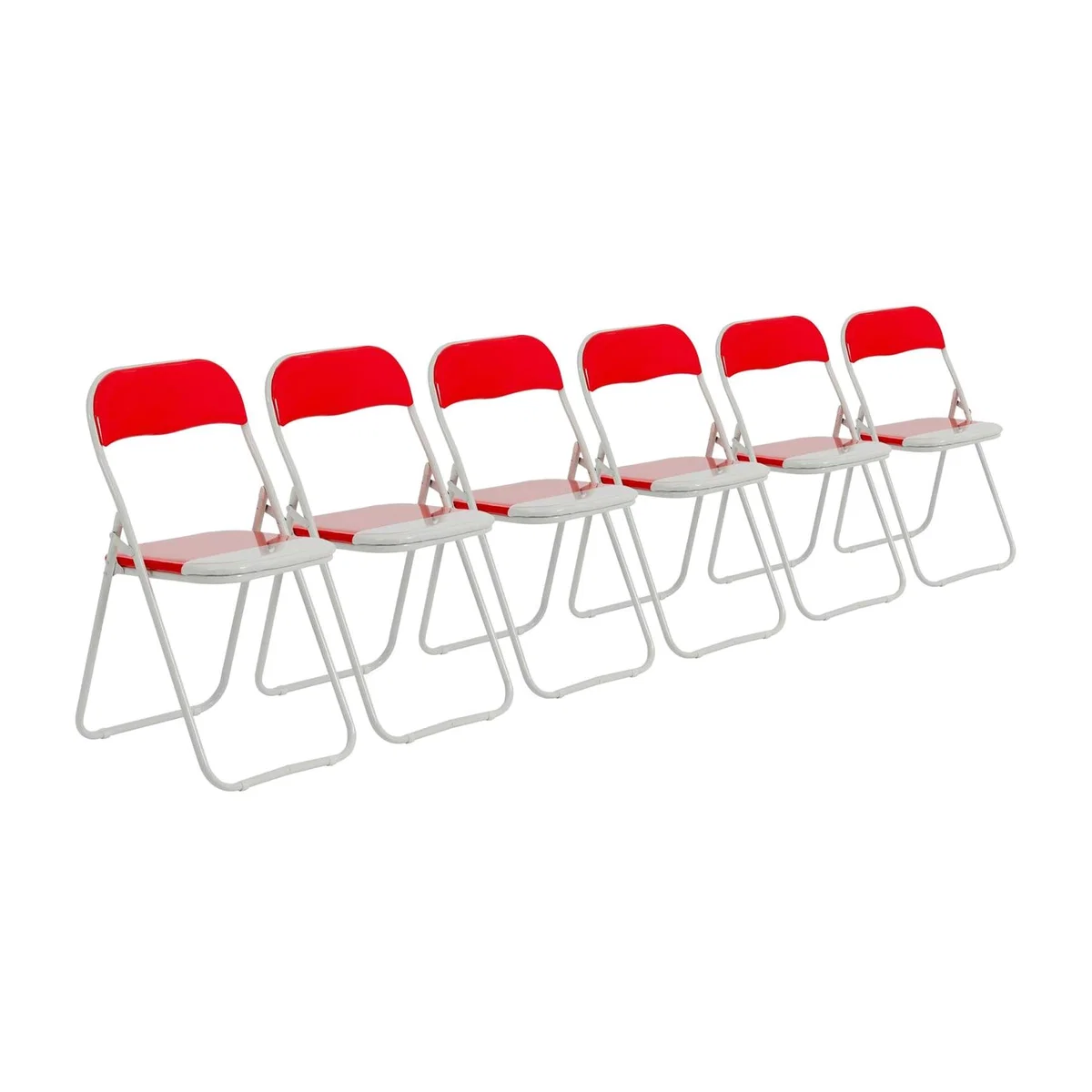 Coloured Padded Folding Chairs - Pack of 6 - Red – image 1