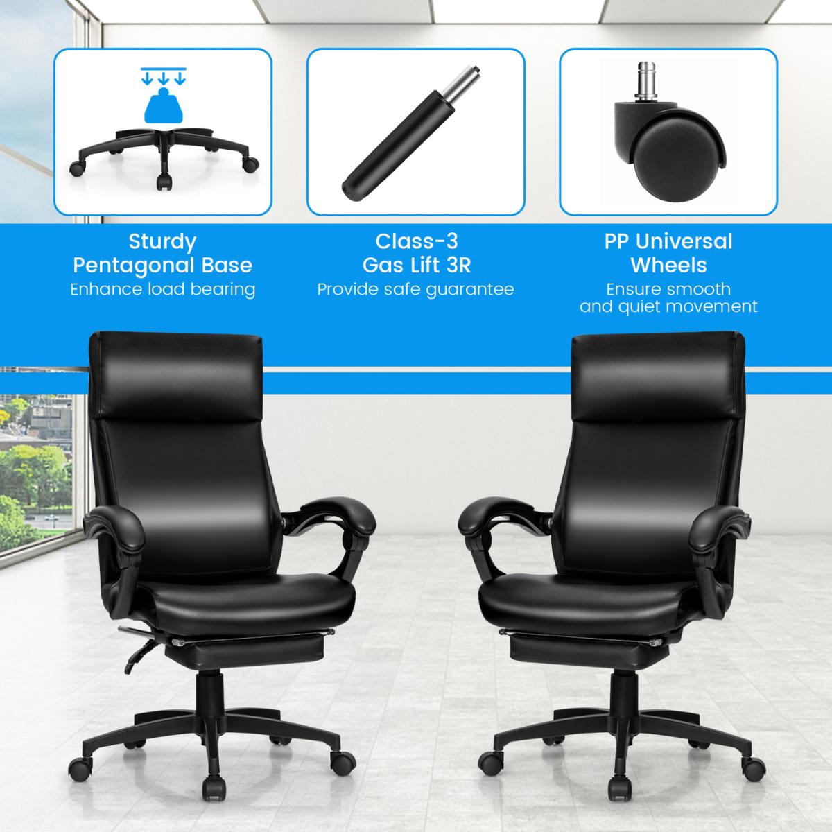 Costway Ergonomic Executive Office Chair-Black - Black – image 3