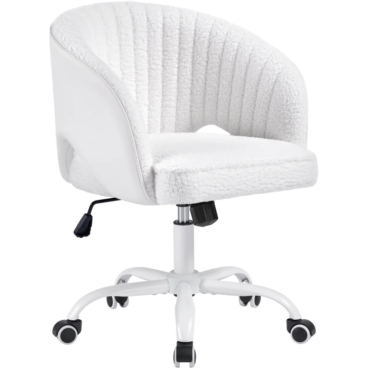 Yaheetech Tufted Barrel Back Office Chair - White – image 2