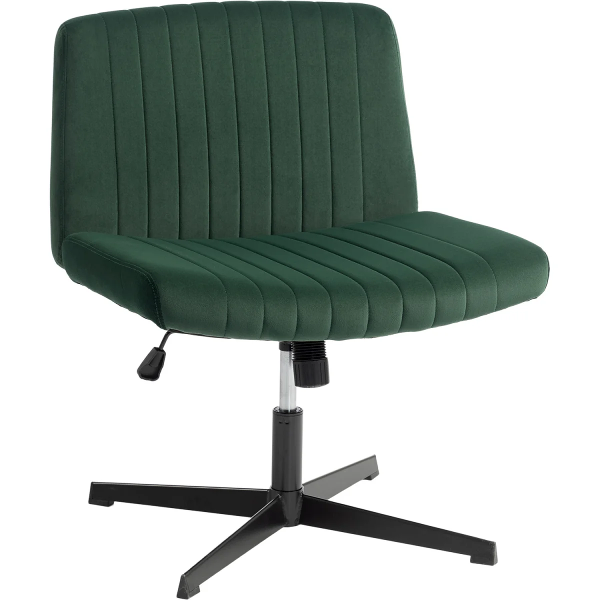 HOMCOM Armless Office Chair No Wheels with Wide Seat - Green / 12.5kg – image 9