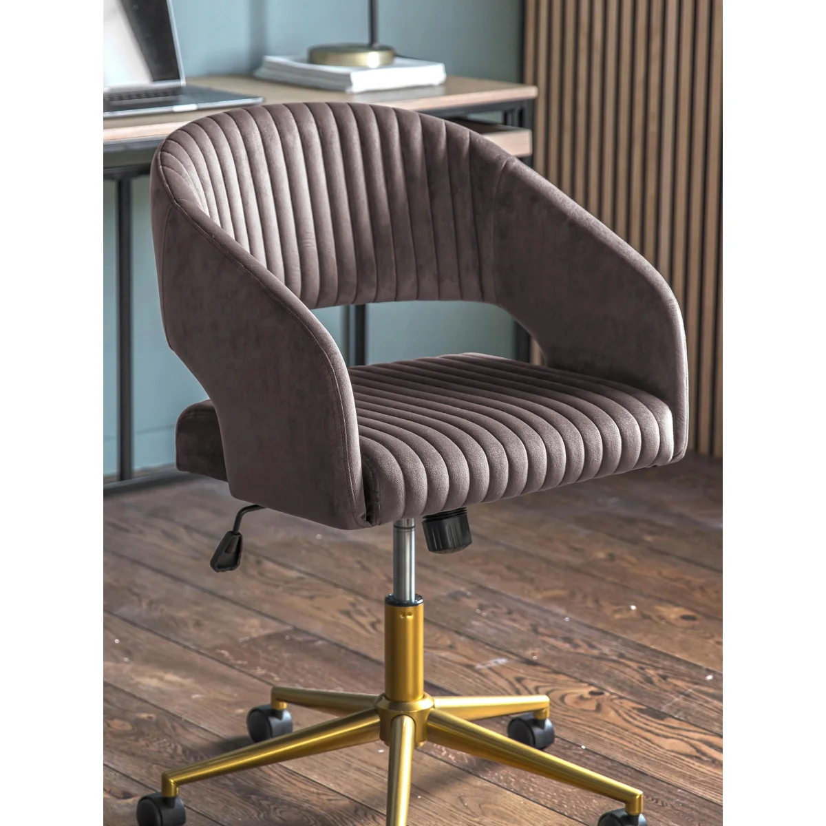 Velvet Desk Chair Murray, Adjustable Height – image 2