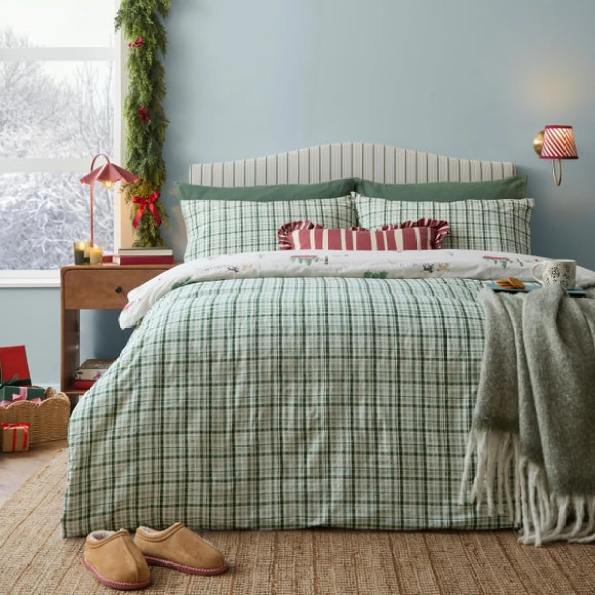 Wylder Christmas Tree Lane 100% Cotton Duvet Cover & Pillowcase Set – image 2