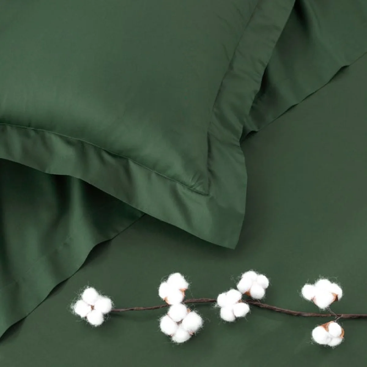Dorma 300 Thread Count 100% Cotton Sateen Grey Green Duvet Cover Green – image 5
