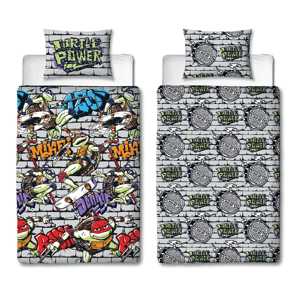 Teenage Mutant Ninja Turtles Power Single Duvet Cover and Pillowcase Set Grey – image 5