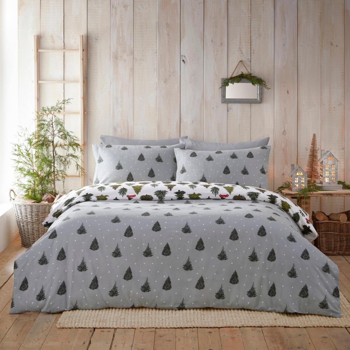 furn. Evergreen Duvet Cover Set Pine Green Green – image 4