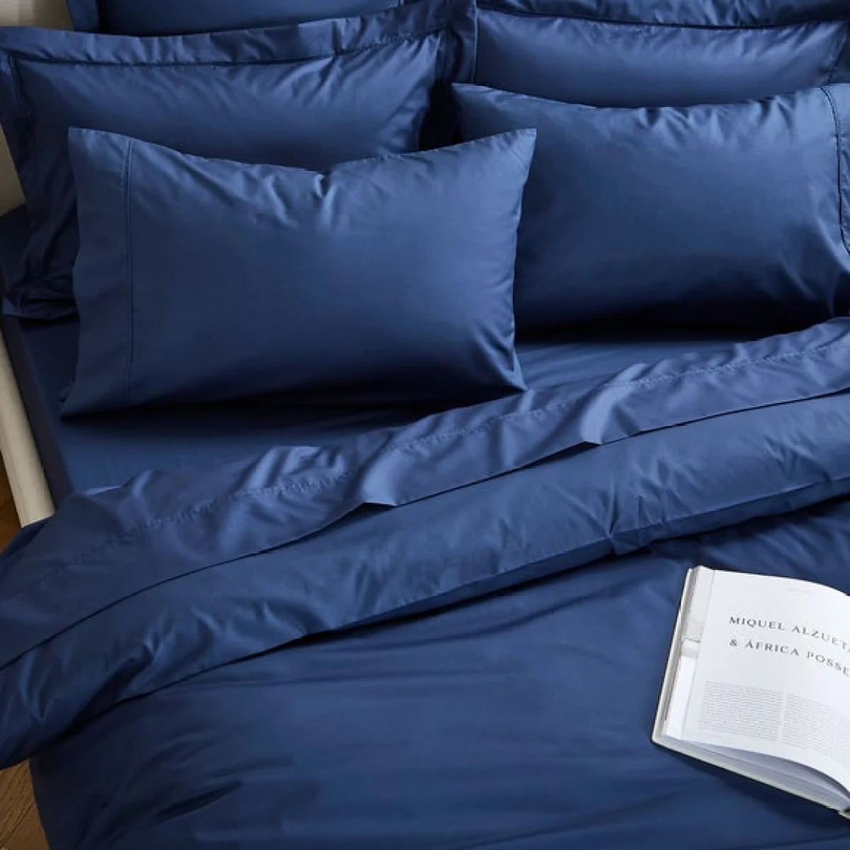 Dorma Egyptian Cotton 400 Thread Count Percale Duvet Cover Indigo Dark Blue – image 3