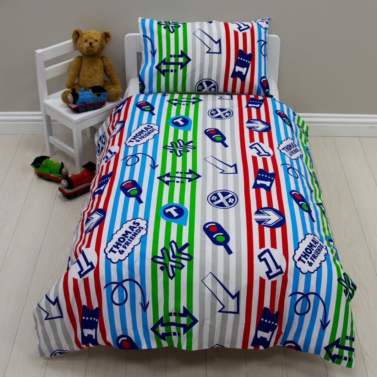 Thomas All Aboard Toddler Duvet Cover and Pillowcase Set Grey – image 3