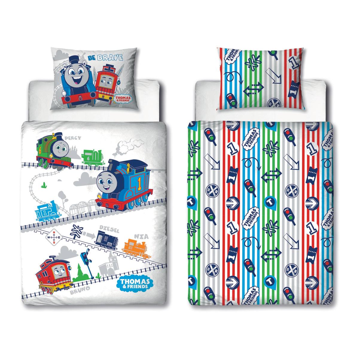 Thomas All Aboard Toddler Duvet Cover and Pillowcase Set Grey – image 6