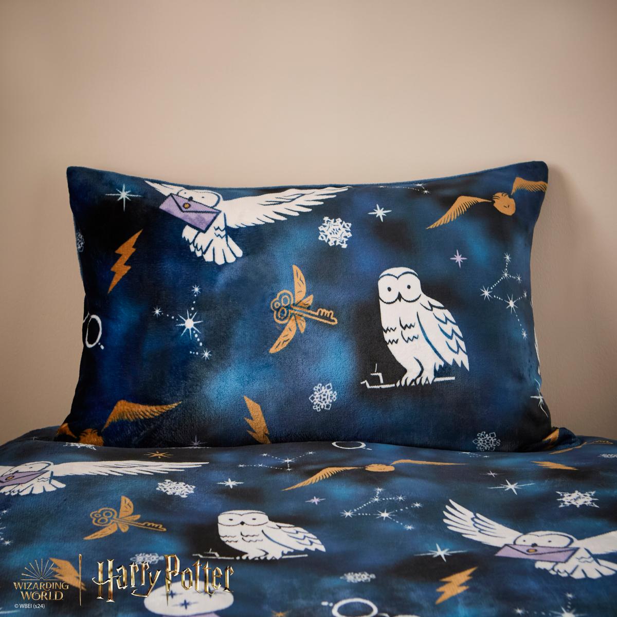 Harry Potter Fleece Duvet Cover and Pillowcase Set Blue – image 2