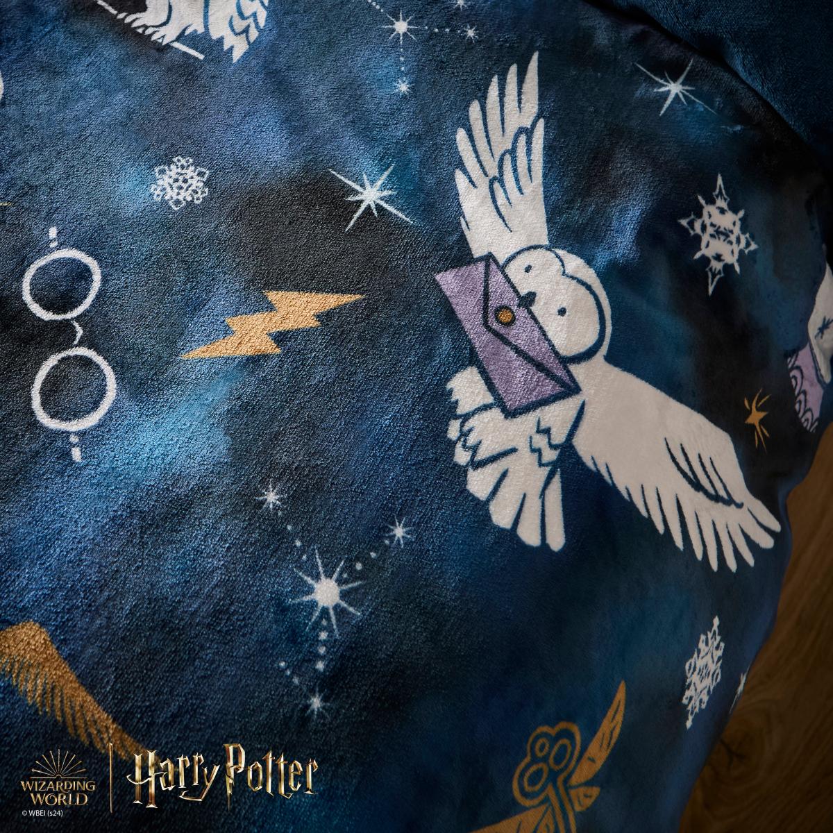 Harry Potter Fleece Duvet Cover and Pillowcase Set Blue – image 3